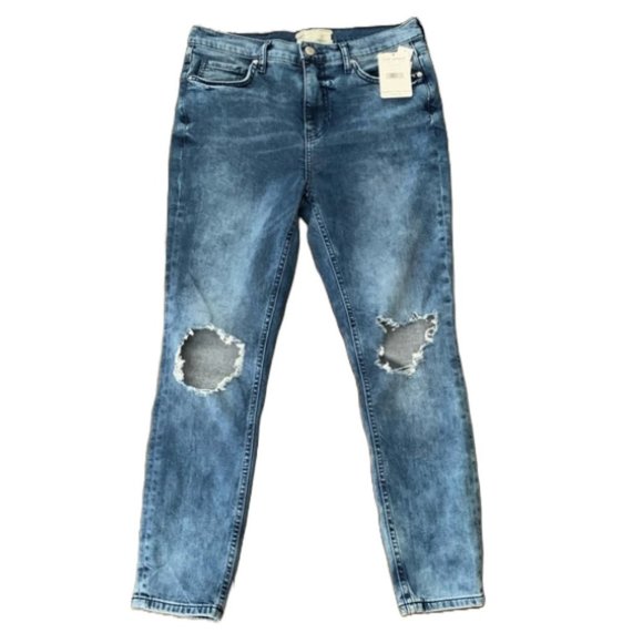 Free People NWT High Waist Skinny Distressed Jeans - Picture 1 of 15